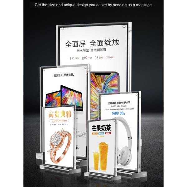 Trading magnetic clear acrylic block card display stand