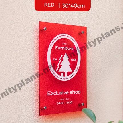 Transparent Acrylic Board with sticker design - Infinity Plans Signage ...