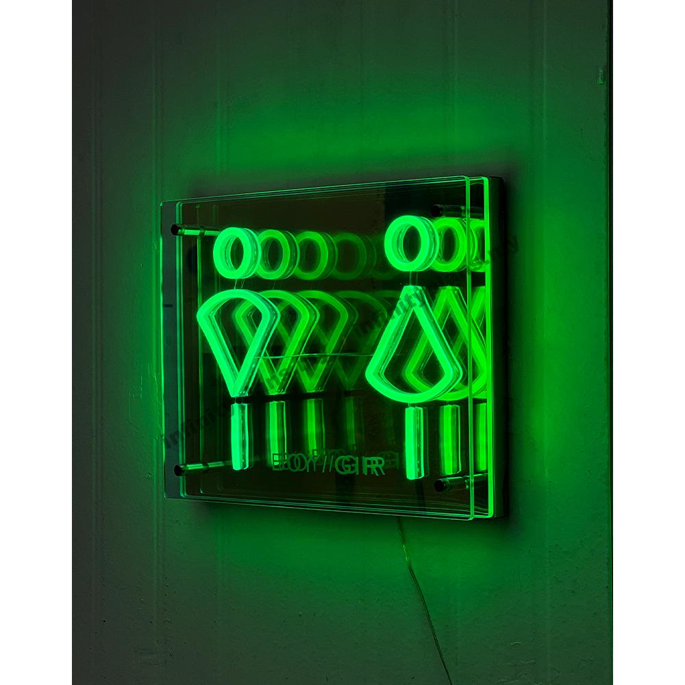 Neon LED Infinity Mirror Restroom Sign / Toilet Sign - Image 6